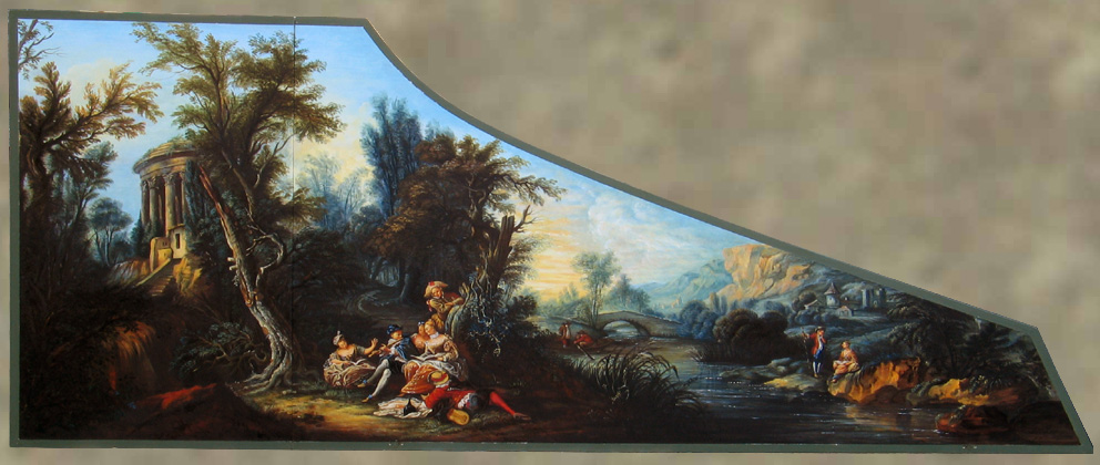 Zoom photo painted lid, Aline d'Ambricourt harpsichord